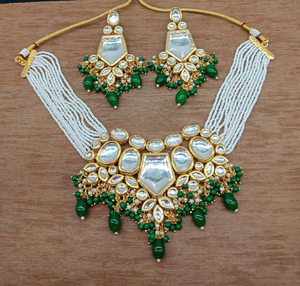 Premium Kundan <b>Necklace</b> <b>Set</b> Backside Meenakari Work Handcrafted <b>Set</b> Perfect For <b>Wedding</b> Functions Indian Traditional Jewelry <b>Set</b> - Product Image 1
