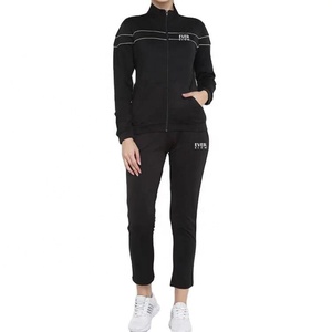 Nouvelle bande de survêtement pour femme, survêtement à séchage rapide pour femme, vêtement d'entraînement sportif, survêtement en Polyester et coton, fermeture éclair, sweat à capuche - Product Image 1