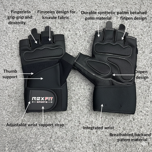 Gants de fitness en maille respirante, demi-doigts, avec support pour le poignet, gants de musculation respirants, gants de levage robustes - Product Image 5