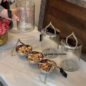 Nuevo recipiente de Metal de diseño hecho a mano de acero inoxidable contenedor de estilo turco Venta caliente al por mayor nuevo recipiente de Metal Juego de 3 - Product Image 1