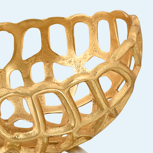 Tazón para Servir de Aluminio Fundido, Diseño Nuevo, Chapado en Oro, Hecho en India, para Frutas, Ideal para Hoteles y Restaurantes - Product Image 3