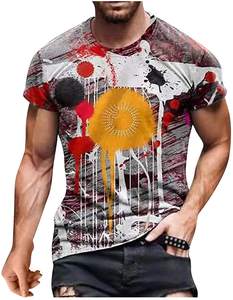 La última camiseta personalizada para hombre, bordado de chenilla caliente, impresión digital 3D, logotipo hecho, diseño de sublimación exclusivo de poliéster/algodón - Product Image 5