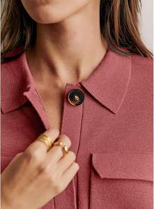 Veste en velours pour femmes à la mode vestes courtes boutonnées sur le devant - Product Image 5