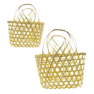High-Durability BAMBOO GIFT <b>BASKET</b> with <b>Handles</b> Sustainable, Reusable, and Sustainable Packaging for Gifts or Storage Home Decor - Product Image 1