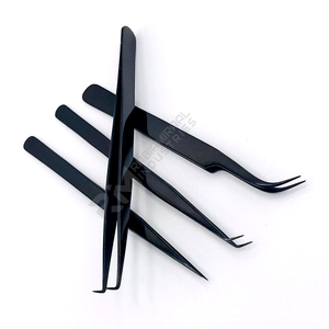 Pinzas para pestañas de acero inoxidable con etiqueta privada RMI, punta de fibra, instrumentos de belleza, herramienta de maquillaje, pinzas para pestañas con punta de fibra con logotipo personalizado - Product Image 4