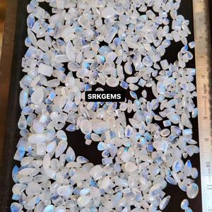 Lot de cabines rondes arc-en-ciel à facettes Moonstone, paquet de 8 pièces. Cabochons de bonne qualité code AAAA, cabochon en pierre de lune - Product Image 2