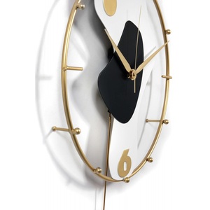 Décoration murale horloge pendule Design de luxe fait à la main en métal mécanique Style américain horloge murale d'art - Product Image 3