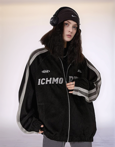 Principios de la primavera Nuevo estilo universitario Uniforme escolar informal Uniforme de béisbol a rayas Bordado de letras Chaqueta al aire libre chaqueta Chicago - Product Image 3