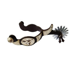 Espuelas de Color negro para montar a caballo ecuestre de alta calidad para botas de vaquero Personalización de acero inoxidable Productos equinos aceptados - Product Image 1