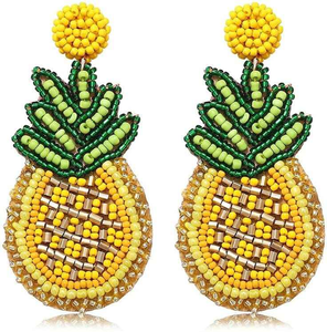 Laviossa Jewelry Boucles d'oreilles en perles d'ananas faites à la main pour femmes Perle Stone Inspired India Classic by glowin fashion - Product Image 2
