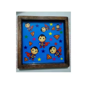 Plateau de service en bois Vintage décontracté élégant Unique décoratif logo personnalisé fait à la main femme imprimé émail plateau de service - Product Image 4