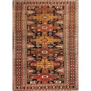 Kiaan Paem-325 Beige <b>Brown</b> Hand Knotted <b>Wool</b> Rug Geometric Pattern Living Carpet for Home for Entryway Hallway Teen's Bedroom - Product Image 1