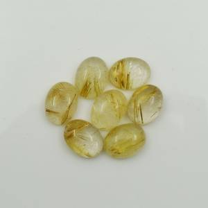 Cuarzo rutilado dorado natural, cabujón de piedras preciosas de forma ovalada, rutilo dorado pulido calibrado para hacer joyas, regalo para ella - Product Image 4