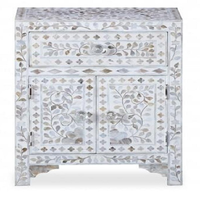 Coffre à tiroirs en incrustation d'os Coffre à 7 tiroirs Floral Multi Color Bone Inlay Table Top With Best Quality Bone/Nacre Inlay