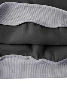 Sweat-shirt à capuche oversize pour femme, col en V, coupe ample, noir/gris, poignets contrastés, ourlet doux et chaud, pull d'hiver décontracté - Product Image 5