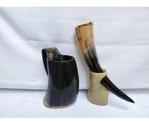 Corne à boire viking en corne de bœuf/vache polie de haute qualité 100% authentique 16-20 pouces Décoration religieuse pour la maison - Product Image 4