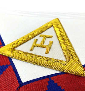 High Quality Craft Regalia Royal Arch Grand Chapter Gold Embroidery Border Master Masonic Apron Custom Fabric Magnet Decoration - Product Image 3