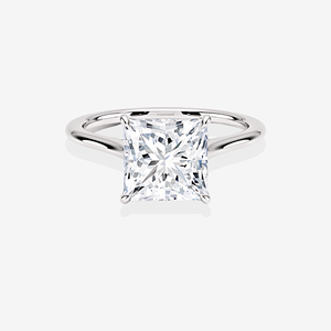 <b>Petite</b> Solitaire Engagement Ring 18K Gold with Lab Grown <b>Princess</b> Cut Diamond Elegant <b>Princess</b> Cut Lab Grown Diamond Ring - Product Image 4