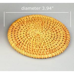 2024 créatif rotin thé sous-verre pièces ensemble accessoires de cuisine osier Jute sous-verres avec support Design Unique à la main - Product Image 2