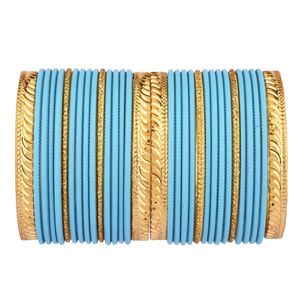 Bracelets de mariage Indain fabricant indien bijoux en gros bracelets en métal uni mat ensemble de bracelets de mariée gravés pour femmes - Product Image 1