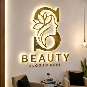 Enseigne LED personnalisée avec lettres en relief rétroéclairées pour institut de beauté, enseigne personnalisée pour devanture de magasin, lettres en relief 3D pour logo d'entreprise - Product Image 2