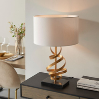 Lampe de table décorative de luxe moderne en forme de champignon, respectueuse de l'environnement, pour le soin des yeux, design européen en métal, compatible AC/DC, commande tactile