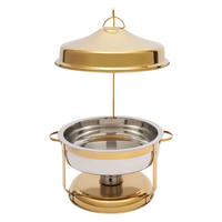 Calentador de Comida para Buffet de Boda con Diseño Árabe, Plato para Calentar de Acero Inoxidable Decorativo con Asas de Diseño, con Diseño Vintage