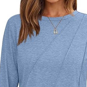 Camisetas Casuales de Algodón de Manga Larga con Cuello Redondo Personalizadas para Mujer, Camisetas Deportivas Transpirables de Moda de Manga Larga para Mujer - Product Image 6