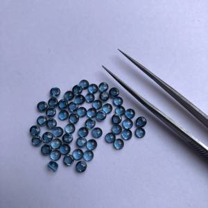 6mm Naturel Londres Bleu Topaze Lisse Rond Semi Précieux Cabochon En Gros Pierre En Vrac Pour La Fabrication De Bijoux Fabricant En Ligne - Product Image 2