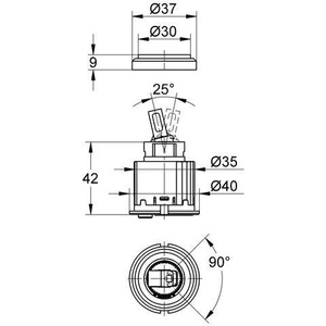 Cartouche en céramique élégante pour GROHE ECOM pour articles de bain et de toilette - Product Image 3