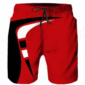 Vente chaude hommes été 3D imprimé Satin Shorts écologique respirant haute rue Style cordon plaine teint mi-taille avant - Product Image 6