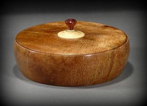 Boîte à chapati ronde en bois de manguier massif artisanale, réchauffeur de roti, casserole avec couvercle, table de cuisine, service de table, rangement alimentaire, art chaud - Product Image 2