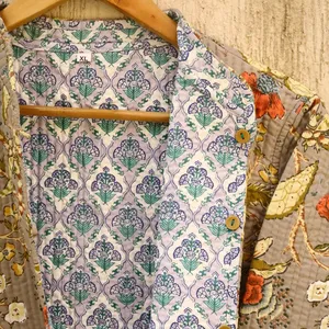 Suzani แจ็กเก็ตปักลายกำมะหยี่สไตล์ฮิปปี้สไตล์โบฮีเมียนอินเดียแจ็คเก็ตใช้ได้ทั้งชายและหญิง - Product Image 4