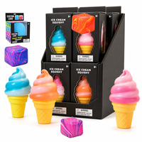 Juguete Sensorial Antiestrés Personalizado con Aroma a Cono de Helado, Juguete Blandito Elástico de Ascenso Lento con Caja Expositora para Mostrador