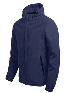 Veste coupe-vent légère pour homme avec capuche et col montant, idéale pour l'automne, avec logo sur le devant - Product Image 4