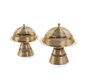 Aluminum Gold Color <b>Cake</b> <b>Stand</b> <b>With</b> <b>Glass</b> <b>Dome</b> Prime Quality Dessert Cupcake <b>Stand</b> <b>With</b> <b>Dome</b> For Display Use - Product Image 2