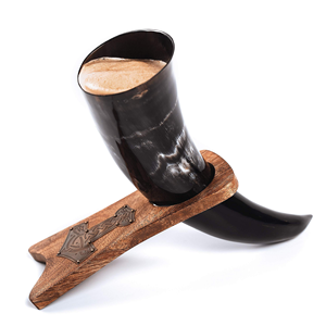 Authentic Viking Inspired Drinking Horn High Quality Polished Natural Ox/Cow Horn Handcrafted Glass Wine Horn Goblet Crafted - Product Image 6