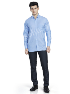 Chemise formelle pour homme en coton/élasthanne rayée à manches longues infroissable - Product Image 6