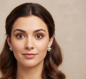 เครื่องประดับหรูหรา ดีไซน์ดอกไม้ทองคำ สง่างาม สำหรับผู้หญิง ของขวัญงานแต่งงาน - Product Image 6