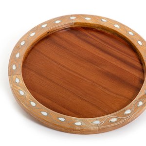 Plateau en bois incrusté de nacre artistique pour l'utilisation du Ramadan Eid Parfait pour les cadeaux de service et les arrangements de table de fête - Product Image 3