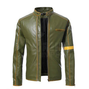 Chaqueta de invierno de calidad premium para hombre, chaqueta de cuero de último estilo en talla grande con cuello levantado - Product Image 1