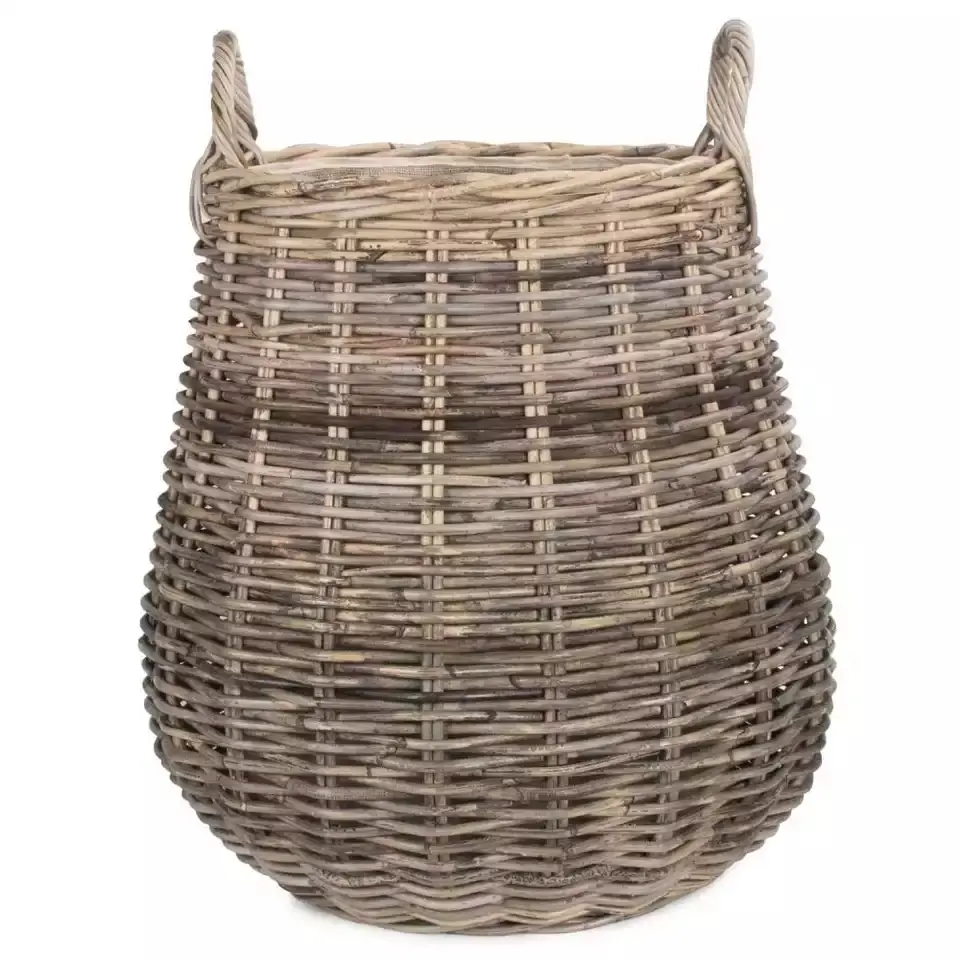 Cesta de rattan tecida à mão grande cesta de lavanderia cesta de grama marinha moderna mobília de jardim ao ar livre conjunto de rattan de bambu/vime