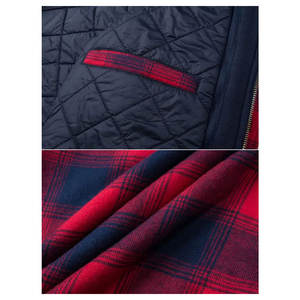 High Quality Men's Custom Hooded Winter Quilted Lined Vintage Insulated <b>Flannel</b> <b>Jacket</b> with Front Logo - Product Image 5