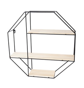 Estante de pared de metal Diseño creativo Estante para colgar en la pared Estante montado en la pared de estilo europeo Estante colgante de pared de metal. - Product Image 5