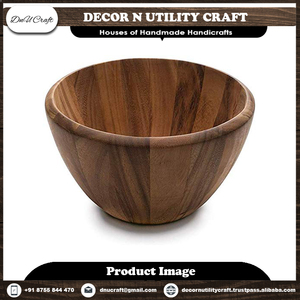 Bol de service en bois de Sheesham vintage fait main, écologique, design personnalisé, décoration multifonctionnelle pour la cuisine et la table, cadeau - Product Image 3