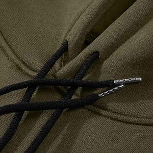Sudadera con Capucha para Hombre, Diseño Color Block, Manga Raglán, Informal, Color Negro, Verde Oliva y Blanco, Algodón French Terry, Corte Regular, para Otoño - Product Image 5