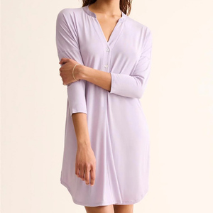Camicie da <span class=keywords><strong>Notte</strong></span> a Maniche Lunghe per Donne, Camicie da <span class=keywords><strong>Notte</strong></span> con Bottoni in Jersey Modal, Abbigliamento da <span class=keywords><strong>Notte</strong></span> Organico per Donne - Product Image 1