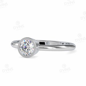 14 KT BEZEL set แหวนหมั้นเพชร VVS Lab สำหรับปาร์ตี้ - Product Image 3