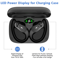 T60 TWS earphone nirkabel Bluetooth V5.3, earphone Game olahraga tahan air IPX6 dengan mikrofon untuk Xiaomi Huawei