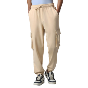 กางเกงขายาวผู้ชายแบบมีโลโก้สั่งทำพิเศษ กระเป๋าคู่ ทรงหลวม สไตล์คาร์โก้ เอวยางยืด มีเชือกผูก เอวยางยืด ทรงลำลอง - Product Image 1